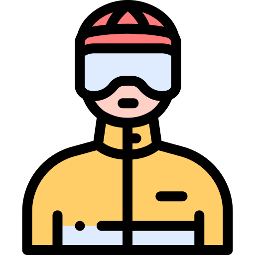 Skier Detailed Rounded Lineal color icon