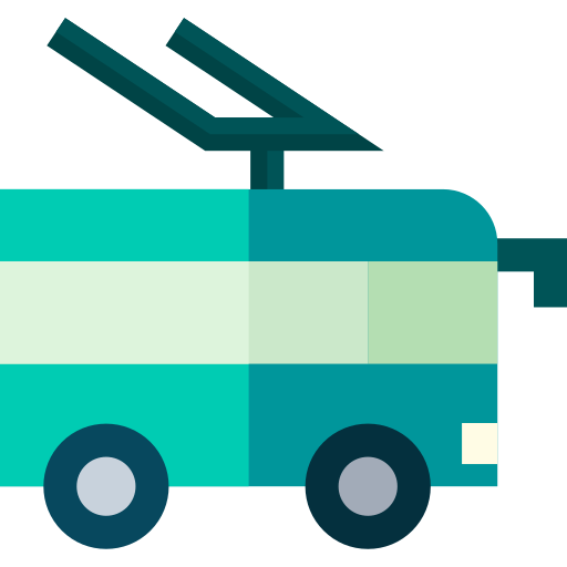 Trolleybus Basic Straight Flat icon