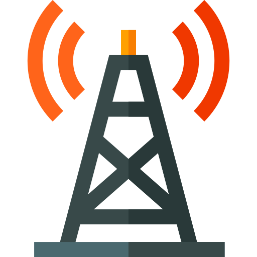 Torre de la señal Basic Straight Flat icono