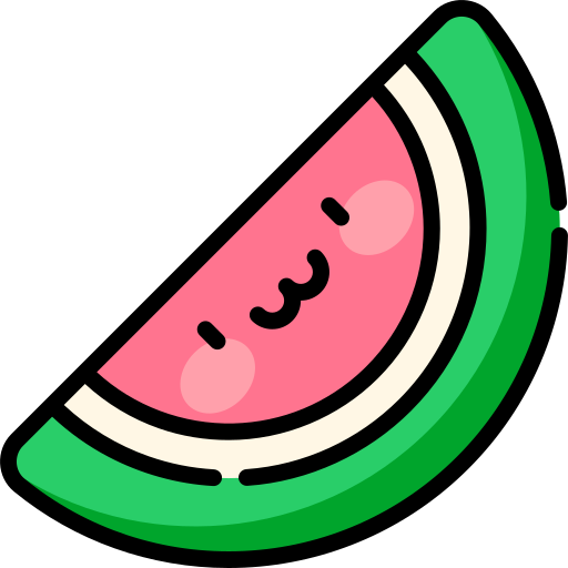 Watermelon Kawaii Lineal color icon