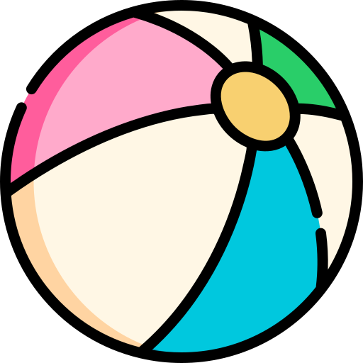 Beach ball Kawaii Lineal color icon