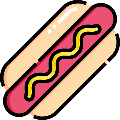 hotdog Detailed Straight Lineal color icoon