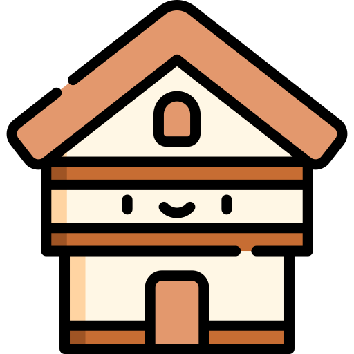 casa Kawaii Lineal color icona