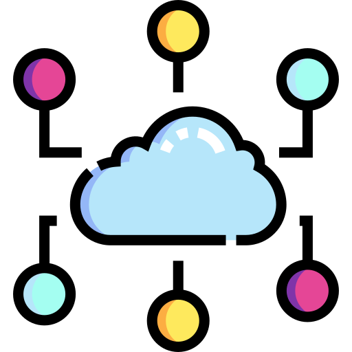 Cloud Detailed Straight Lineal color icon