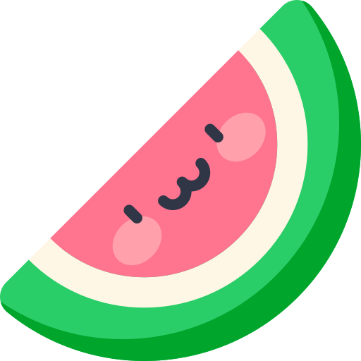watermeloen Kawaii Flat icoon