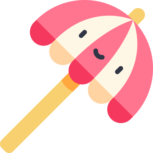 Beach umbrella Kawaii Flat icon