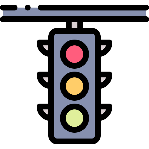 Traffic lights Detailed Rounded Lineal color icon