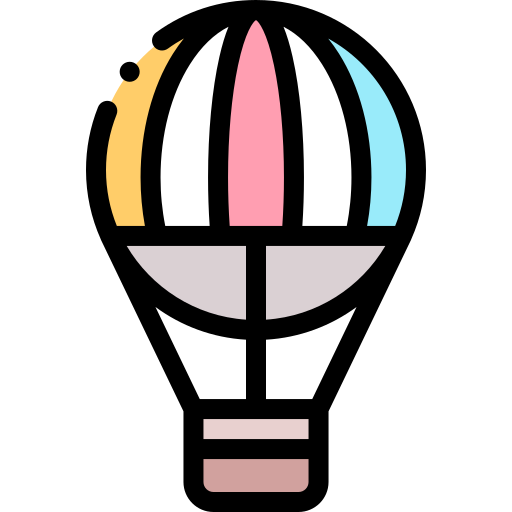 heißluftballon Detailed Rounded Lineal color icon