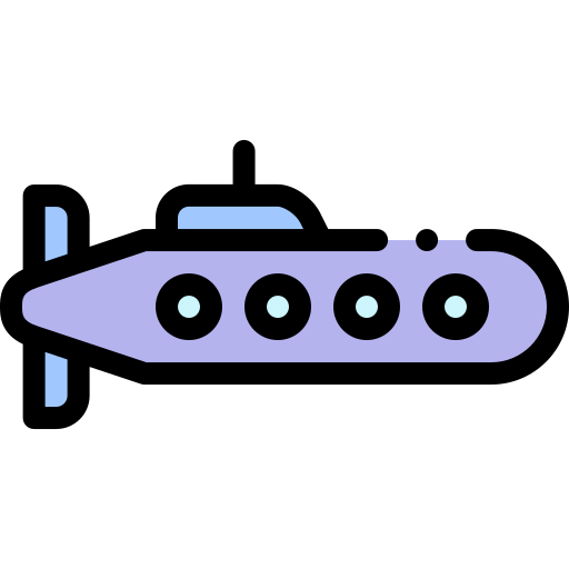 Submarine Detailed Rounded Lineal color icon