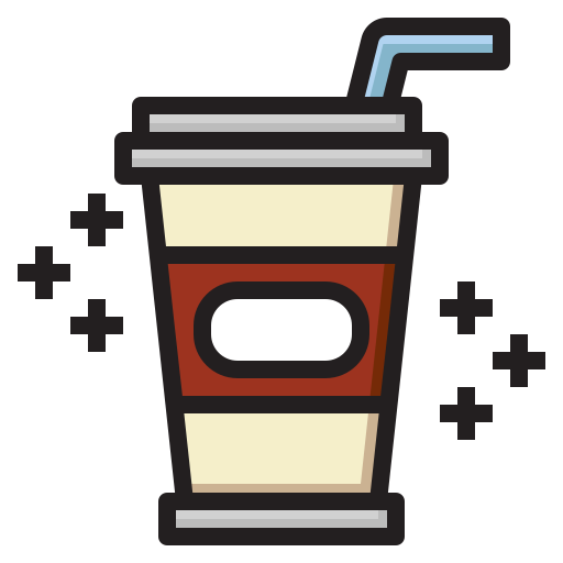 café helado luketaibai Lineal color icono