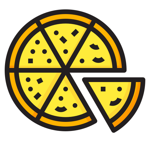 pizza luketaibai Lineal color icoon