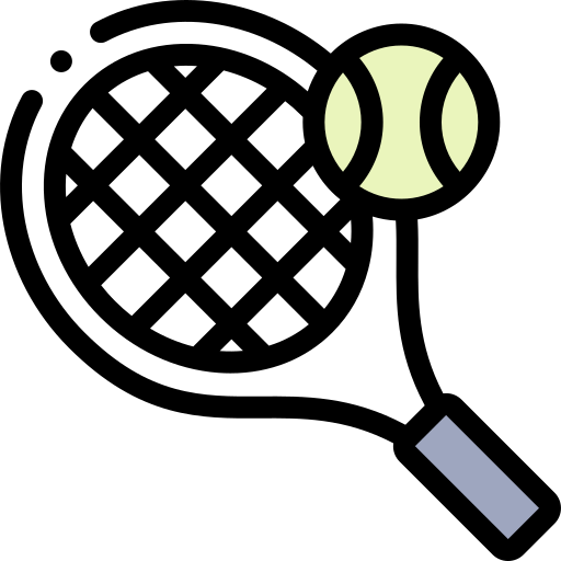 Tennis Detailed Rounded Lineal color icon