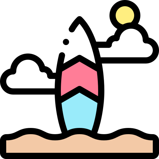 Beach Detailed Rounded Lineal color icon