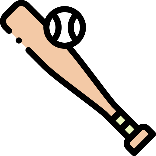 mazza da baseball Detailed Rounded Lineal color icona
