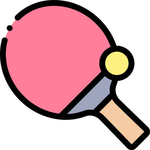 卓球 Detailed Rounded Lineal color icon