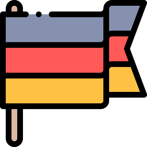 독일 국기 Detailed Rounded Lineal color icon