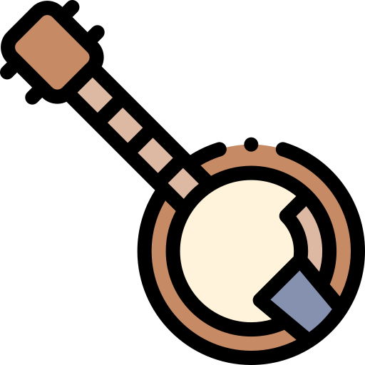 banjo Detailed Rounded Lineal color icon