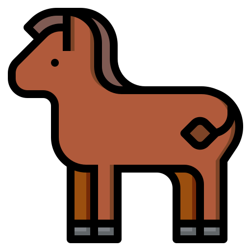 Horse luketaibai Lineal color icon