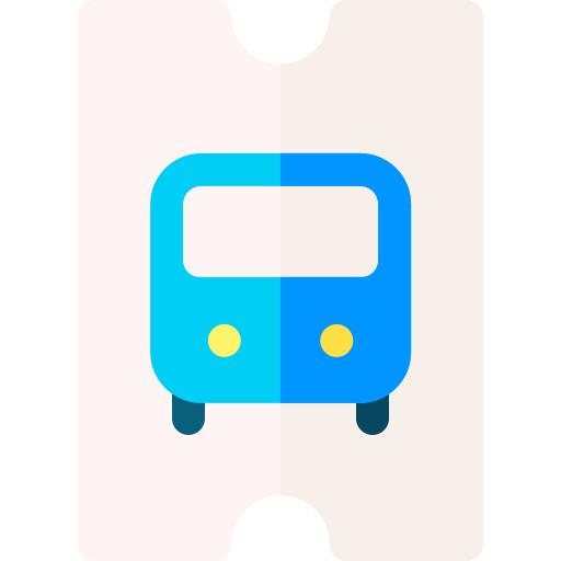 Billete de autobús Basic Rounded Flat icono