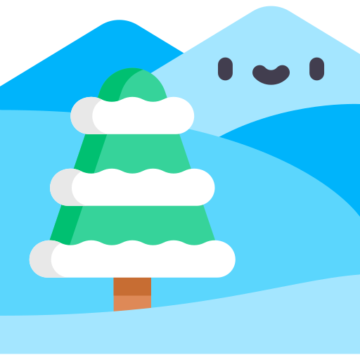 Nieve Kawaii Flat icono