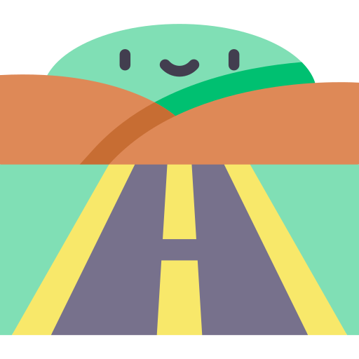 autostrada Kawaii Flat icona