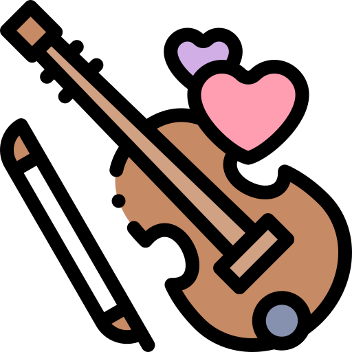 Violin Detailed Rounded Lineal color icon