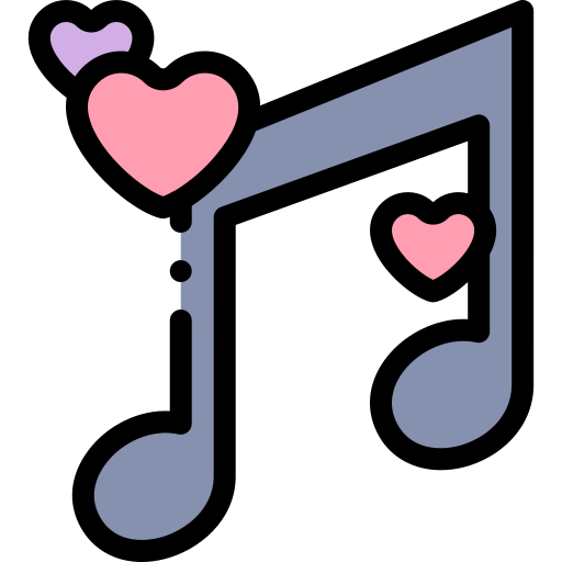 Love song Detailed Rounded Lineal color icon