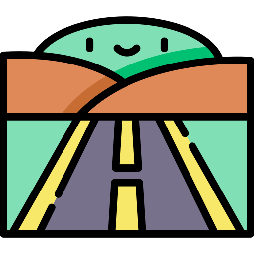 snelweg Kawaii Lineal color icoon
