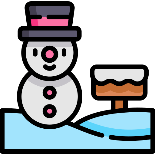bonhomme de neige Kawaii Lineal color Icône
