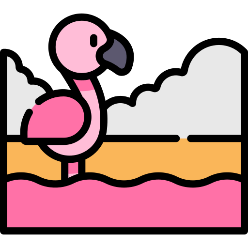 Flamingo Kawaii Lineal color Ícone