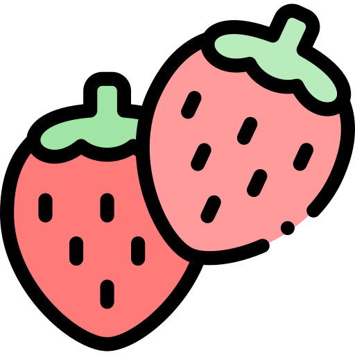 Strawberries Detailed Rounded Lineal color icon