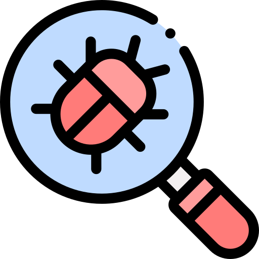 Поиск вирусов Detailed Rounded Lineal color иконка