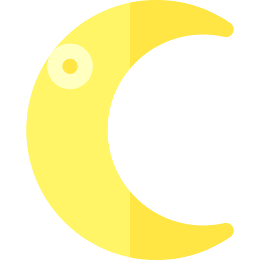 Luna creciente Basic Rounded Flat icono