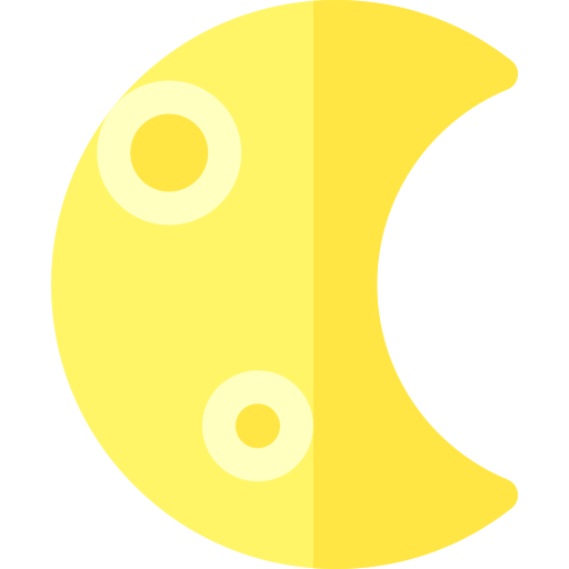 quarto di luna Basic Rounded Flat icona