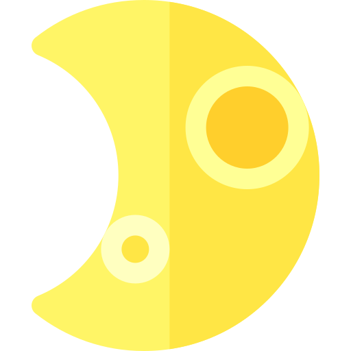 Cuarto creciente Basic Rounded Flat icono