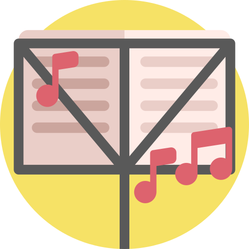 Sheet music Detailed Flat Circular Flat icon
