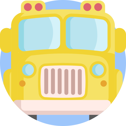 School bus Detailed Flat Circular Flat icon
