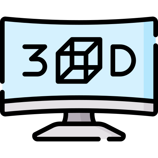 3d television Special Lineal color icon
