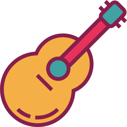 Гитара Detailed Straight Lineal color иконка