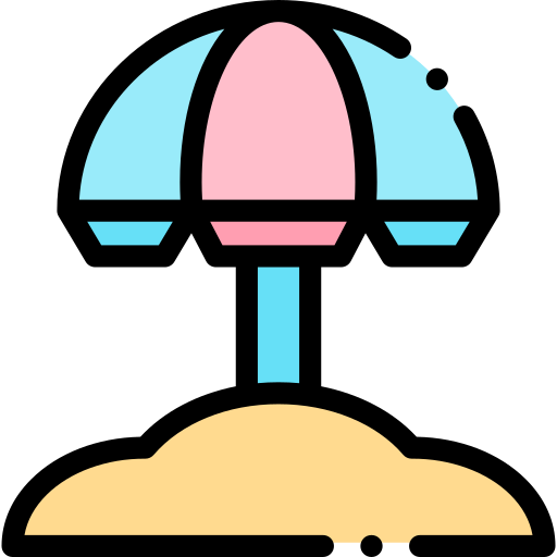 пляжный зонтик Detailed Rounded Lineal color иконка