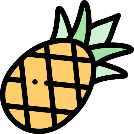 Piña Detailed Rounded Lineal color icono