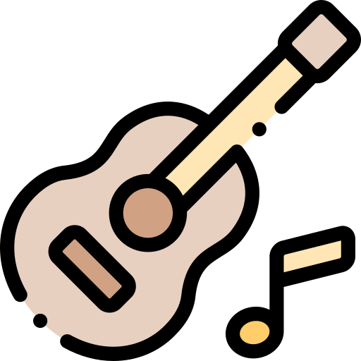 ukulele Detailed Rounded Lineal color ikona
