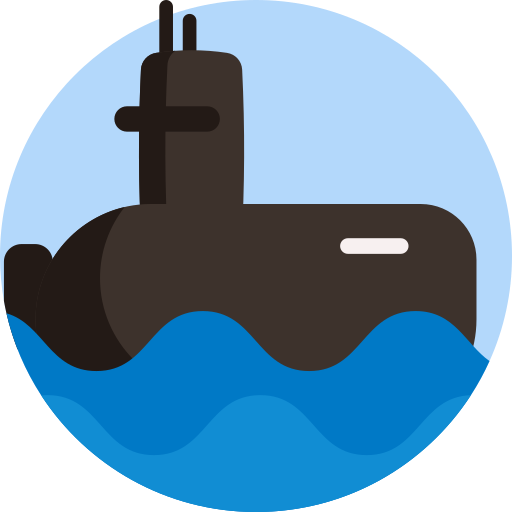 sottomarino Detailed Flat Circular Flat icona