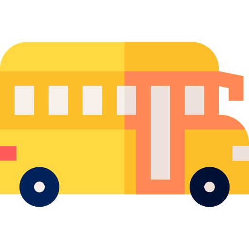 Autobús escolar Basic Straight Flat icono