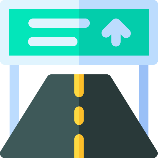 znak autostrady Basic Rounded Flat ikona