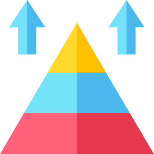 Carta de la pirámide Basic Straight Flat icono