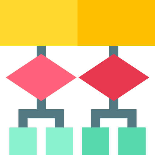 hiërarchische structuur Basic Straight Flat icoon