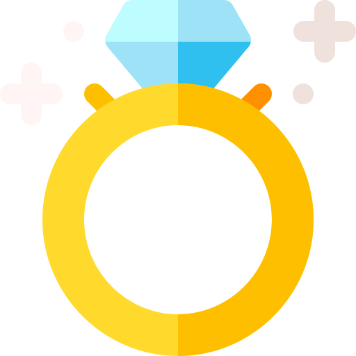 anillo de diamantes Basic Rounded Flat icono