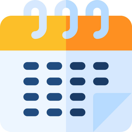 Calendario Basic Rounded Flat icono