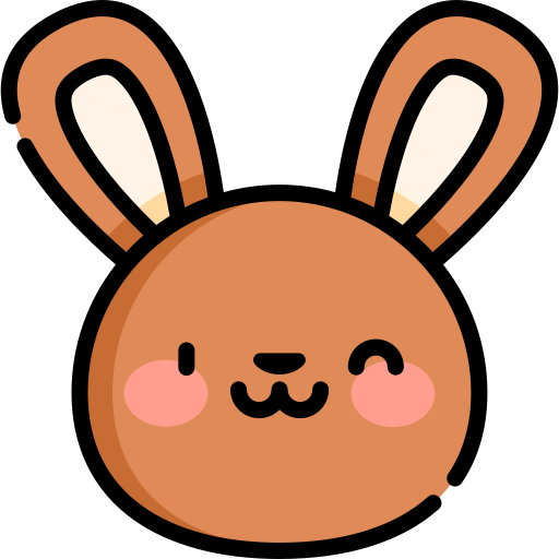konijn Kawaii Lineal color icoon